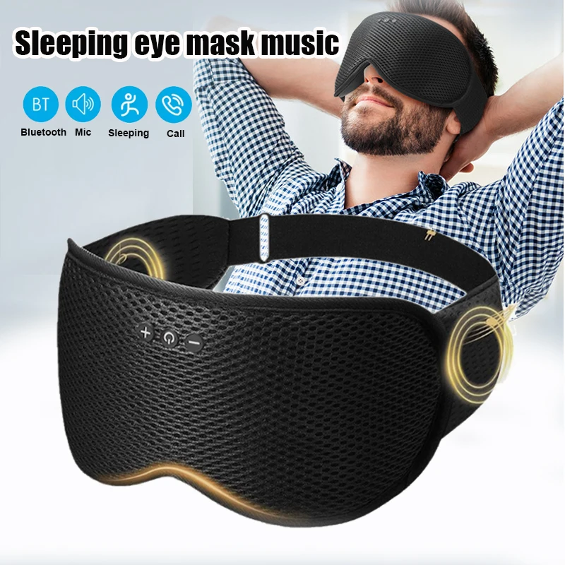 Type C Wired Earphones With Mic - Bluetooth Wireless Sleeping Headphones 3D Blindfold