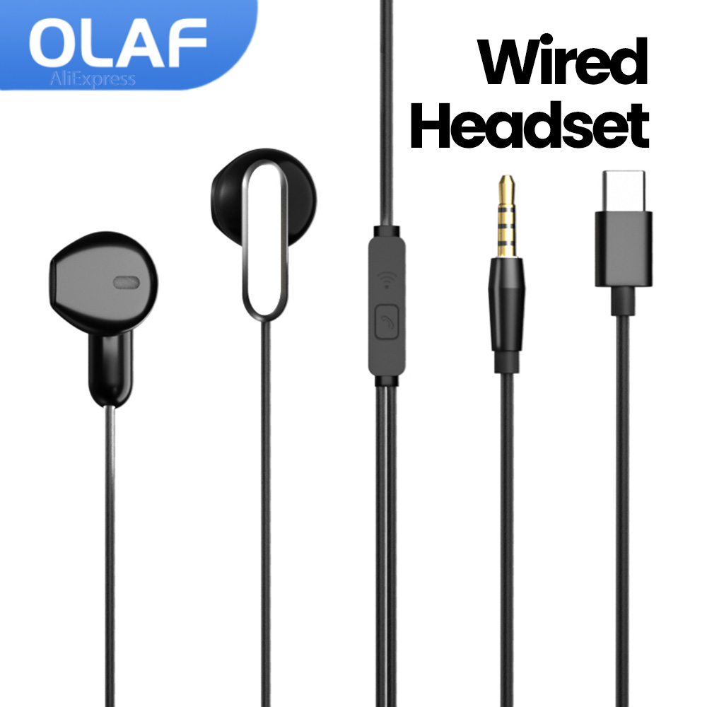 OLAF In-ear Headphones Wired E - Type C Wired Earphones With Mic ulasan dan harga