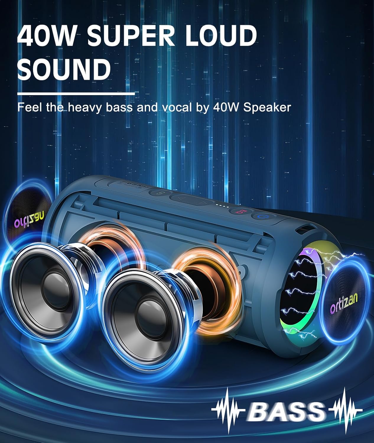 Ortizan Wireless Bluetooth Spe - Portable Bluetooth Speaker Waterproof Ipx7 ulasan dan harga