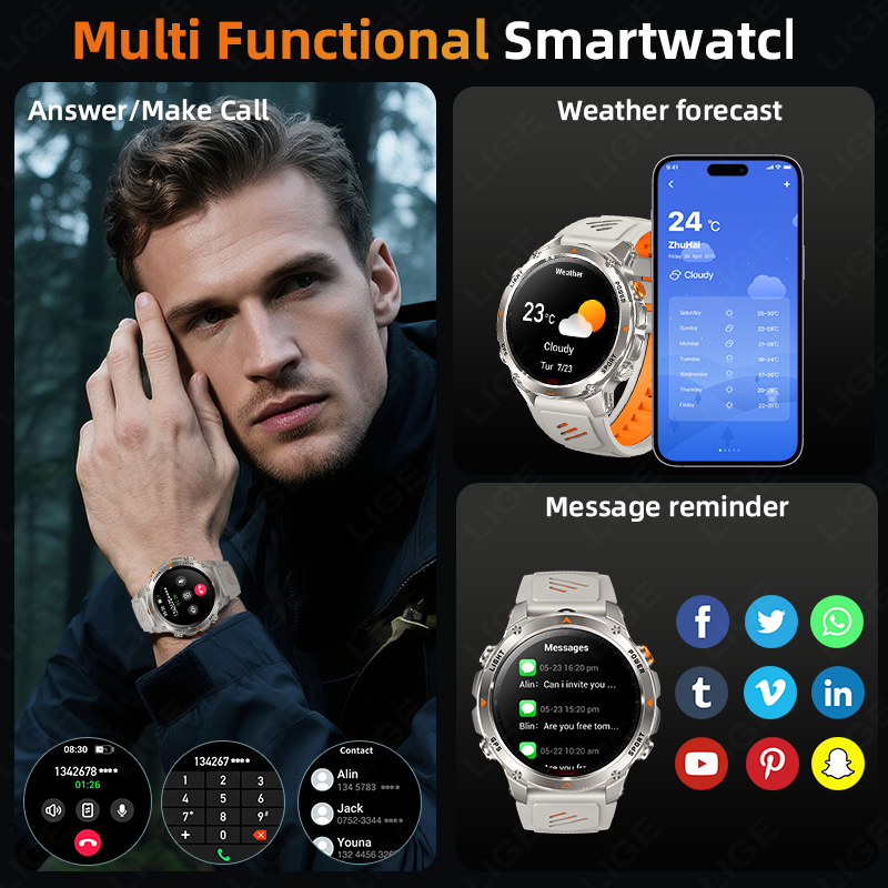 LIGE Rugged GPS Track Smart Wa - Smartwatches ulasan dan harga