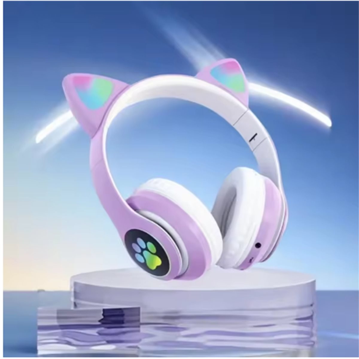 DT[Set of ]D1585-Cute Cat Ear  - Cat Ear Bluetooth Headset Led ulasan dan harga
