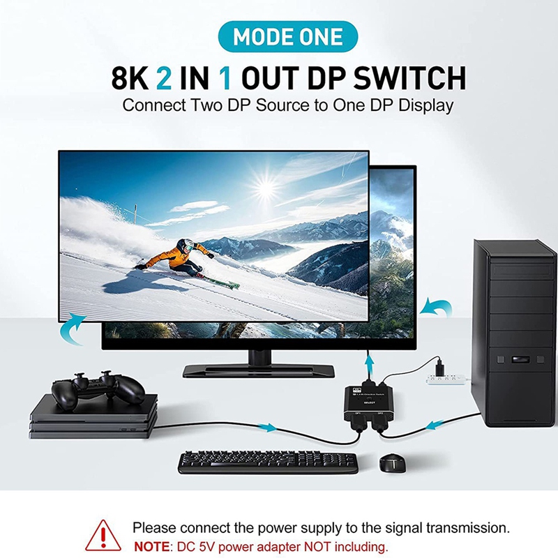 8K DisplayPort Switch 2 in 1 O - Laptops ulasan dan harga