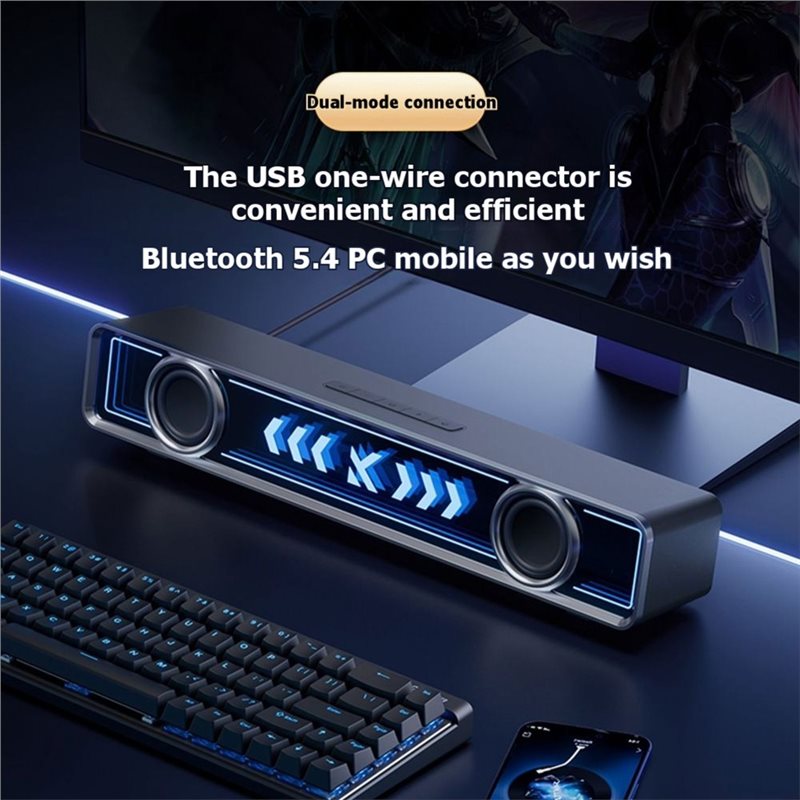 ABJF Desktop Computer Speaker  - Rgb Computer Soundbar For Pc ulasan dan harga